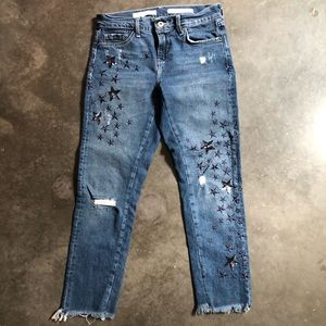 Anthropologie Embroidered Jeans